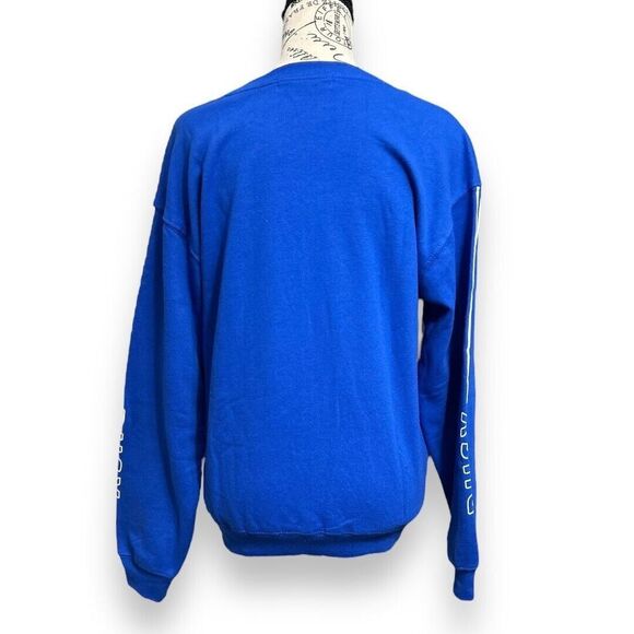 Wound Up S Blue Graphic Sweatshirt Busy Doing Nothing Cotton Blend Pullover Top - Picture 4 of 11